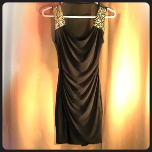 B. Darlin Mini Black Beaded Cocktail Dress